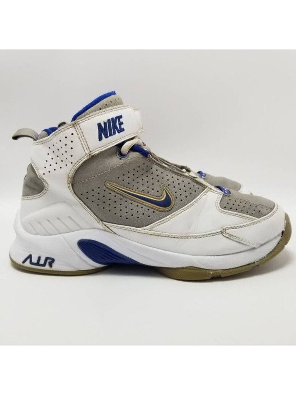 Nike Air Flight Baller Athletic Shoes White Gray 312808-041 Hook And Loop 8.5M
